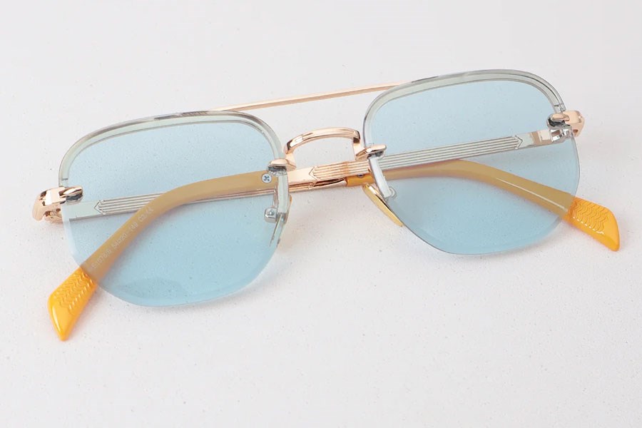 Katsuo Unisex Güneş Gözlüğü Gold Mavi