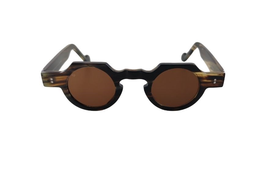 Katsuo Horn 2  Unisex Güneş Gözlüğü Desenli Kahve