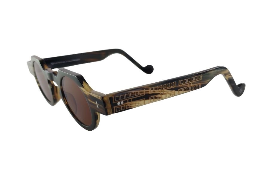 Katsuo Horn 2  Unisex Güneş Gözlüğü Desenli Kahve