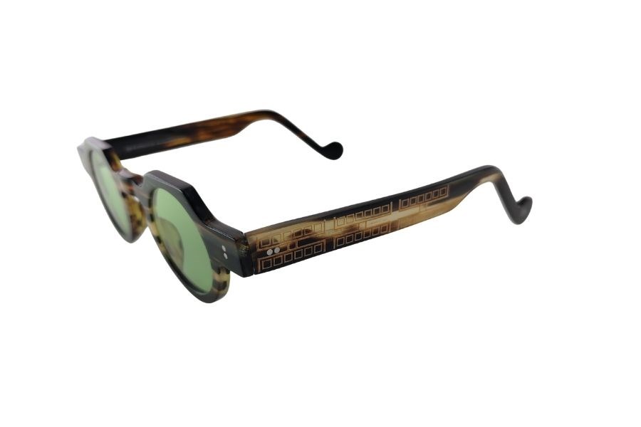 Katsuo Horn 2  Unisex Güneş Gözlüğü Desenli Yeşil