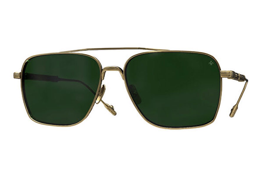 Philippe V N25 Erkek Güneş Gözlüğü Gold Shiny Green Plain Normal