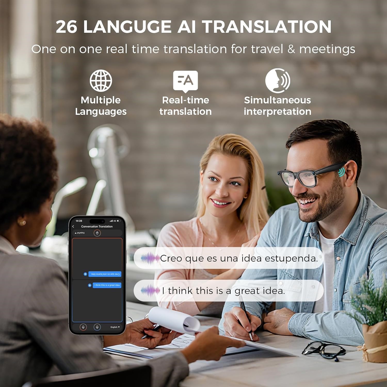 Smart Eyewear AI Glasses Black