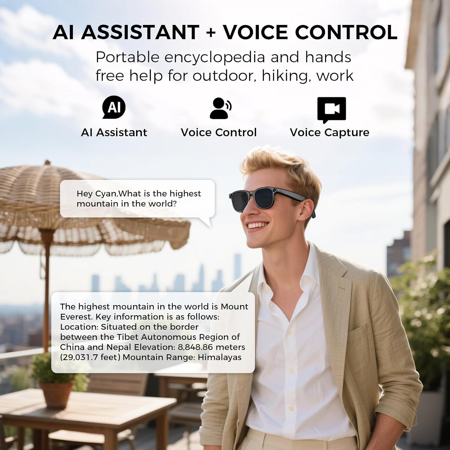 Smart Eyewear AI Glasses Black